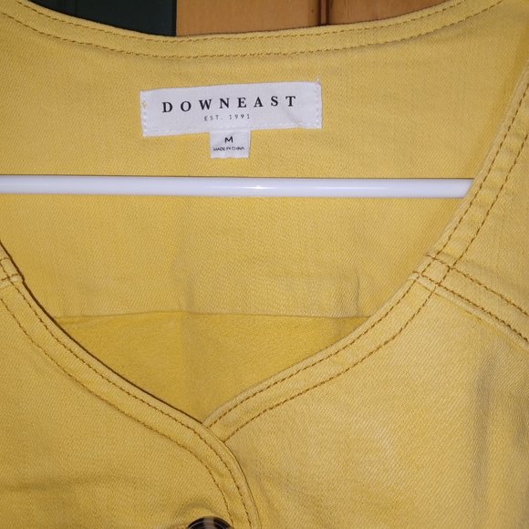 Downeast Womens Yellow Buttondown Sheath Medium Dress - Picture 2 of 4